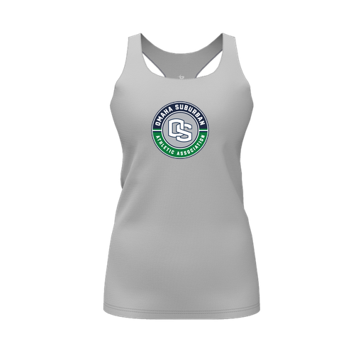 [FT0TRBGY-FYS-LOGO1] Decker Racerback Tank Top (Female Youth S, Gray, Logo 1)