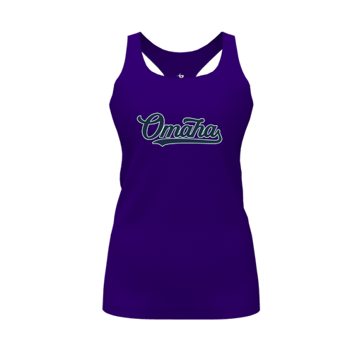 [FT0TRBPP-FYS-LOGO2] Decker Racerback Tank Top (Female Youth S, Purple, Logo 2)