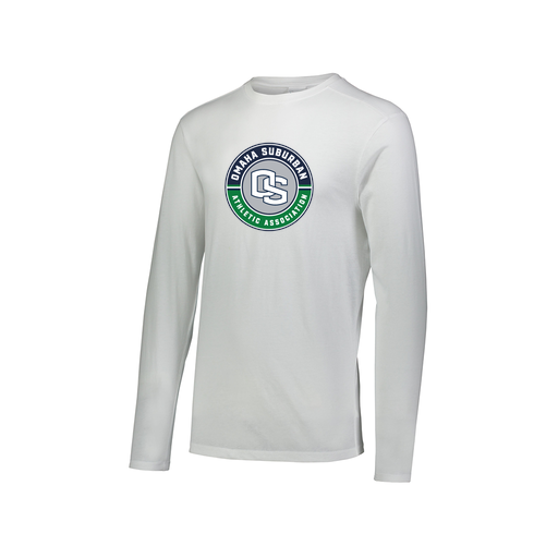 [FTLCUBWH-AXS-LOGO1] Decker Men's Tri-Blend T-Shirt - Long Sleeve (Adult XS, White, Logo 1)
