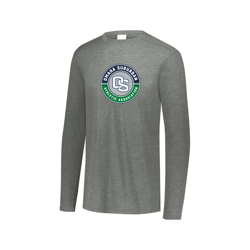 [FTLCUBGY-AXS-LOGO1] Decker Men's Tri-Blend T-Shirt - Long Sleeve (Adult XS, Gray, Logo 1)